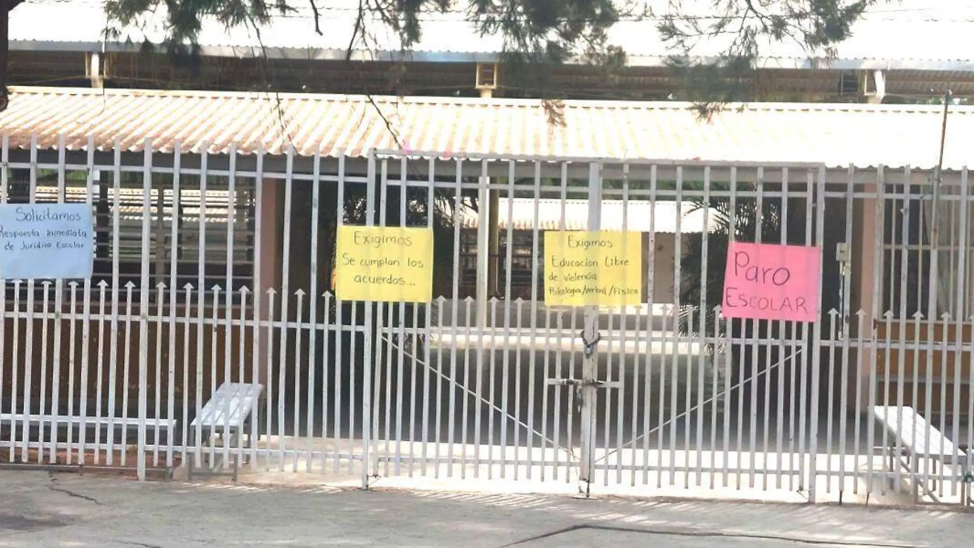 Pancartas en escuela primaria